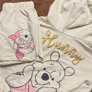 Disney Cream Pajama Set with Pink and Gold Accents